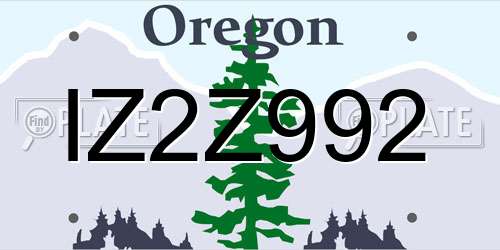 IZ2Z992 Oregon License Plate