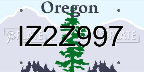 IZ2Z997 Oregon License Plate