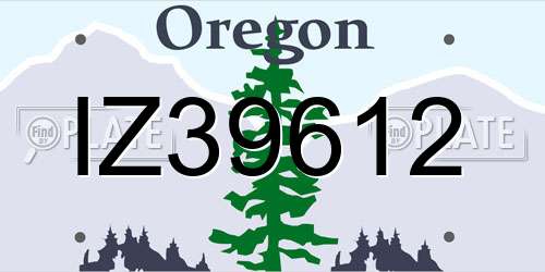 IZ39612 Oregon License Plate