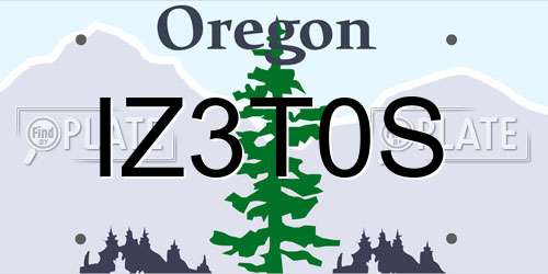 IZ3T0S Oregon License Plate