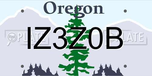 IZ3Z0B Oregon License Plate