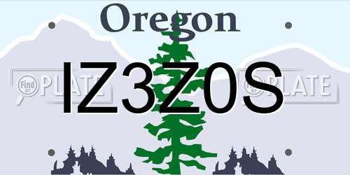 IZ3Z0S Oregon License Plate