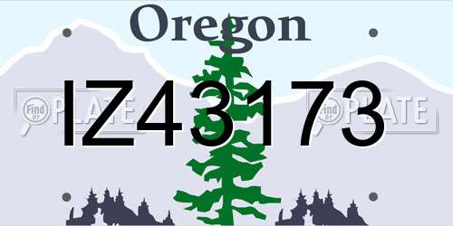 IZ43173 Oregon License Plate
