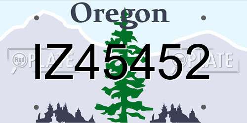 IZ45452 Oregon License Plate