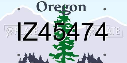 IZ45474 Oregon License Plate