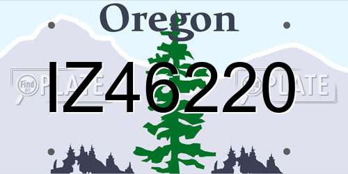 IZ46220 Oregon License Plate