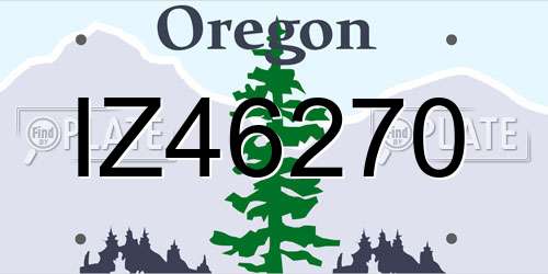 IZ46270 Oregon License Plate
