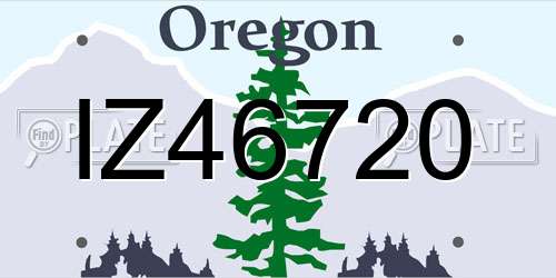 IZ46720 Oregon License Plate