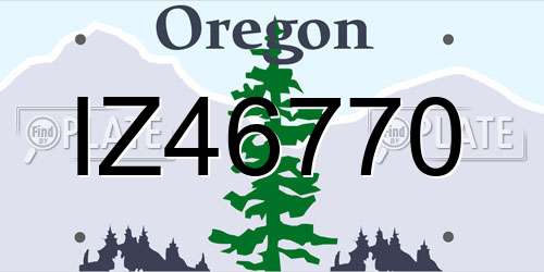 IZ46770 Oregon License Plate