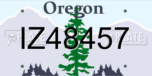 IZ48457 Oregon License Plate