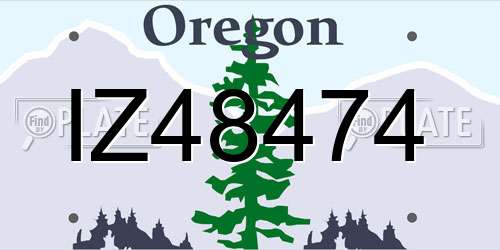 IZ48474 Oregon License Plate