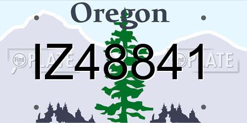 IZ48841 Oregon License Plate