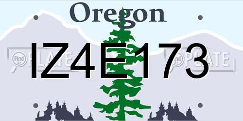 IZ4E173 Oregon License Plate