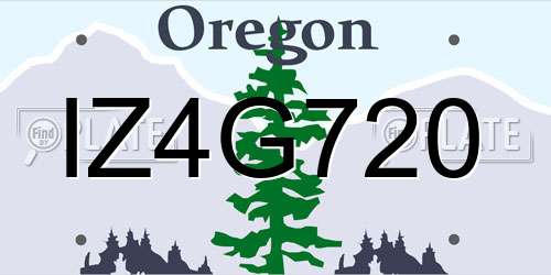 IZ4G720 Oregon License Plate