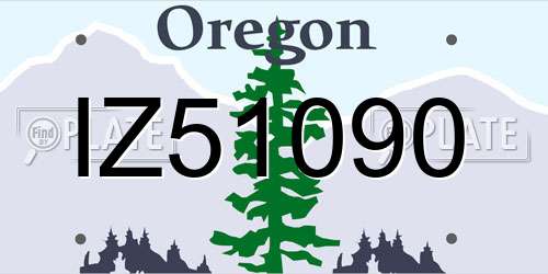 IZ51090 Oregon License Plate