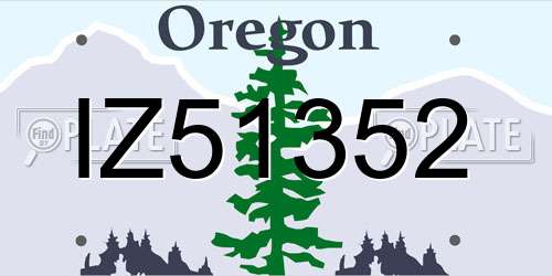 IZ51352 Oregon License Plate
