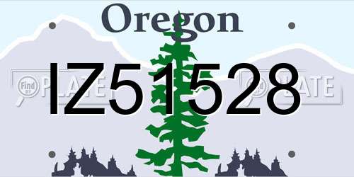 IZ51528 Oregon License Plate