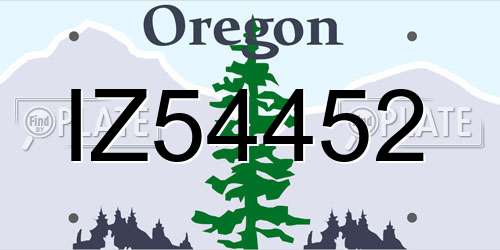IZ54452 Oregon License Plate