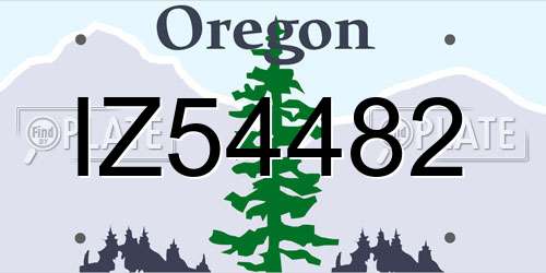 IZ54482 Oregon License Plate