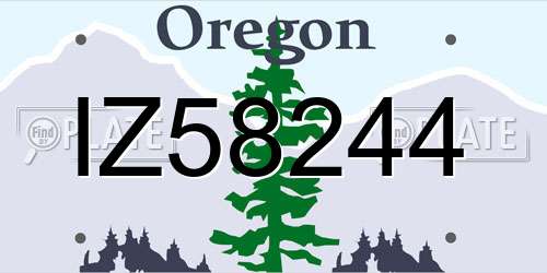 IZ58244 Oregon License Plate