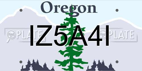IZ5A4I Oregon License Plate