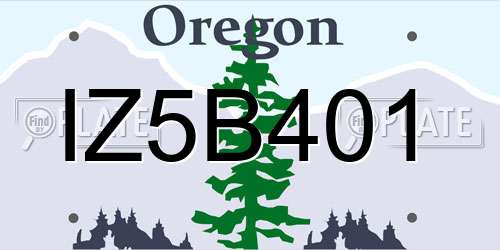 IZ5B401 Oregon License Plate