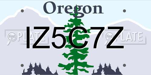 IZ5C7Z Oregon License Plate