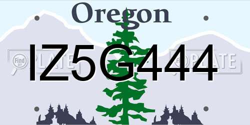 IZ5G444 Oregon License Plate