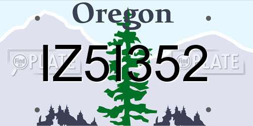 IZ5I352 Oregon License Plate