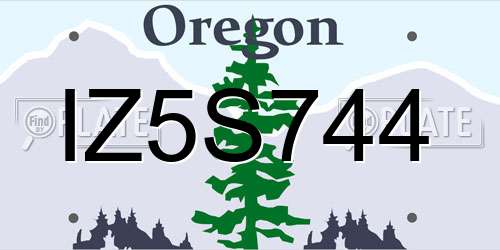 IZ5S744 Oregon License Plate