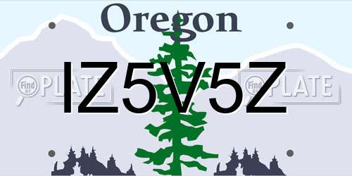 IZ5V5Z Oregon License Plate