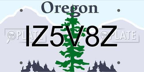 IZ5V8Z Oregon License Plate