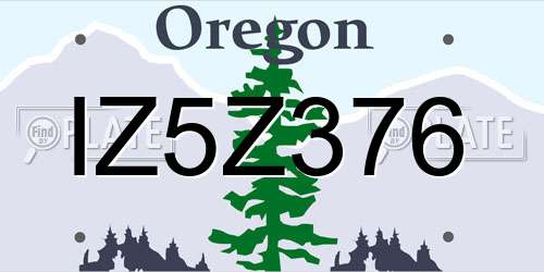 IZ5Z376 Oregon License Plate
