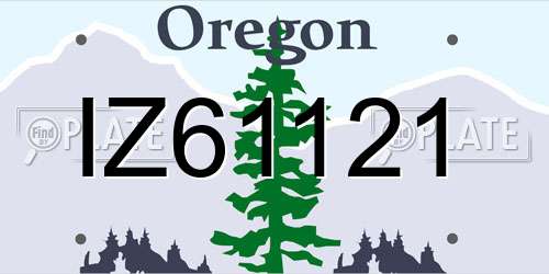 IZ61121 Oregon License Plate