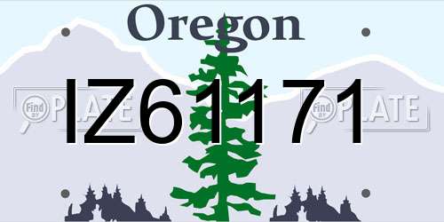 IZ61171 Oregon License Plate