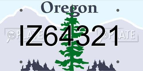 IZ64321 Oregon License Plate