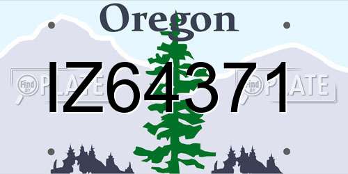 IZ64371 Oregon License Plate