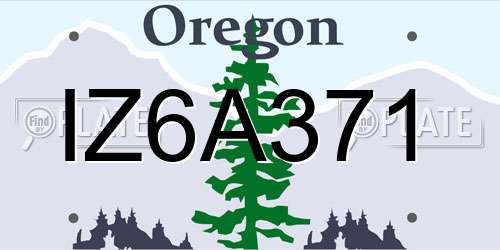 IZ6A371 Oregon License Plate