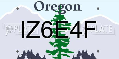 IZ6E4F Oregon License Plate