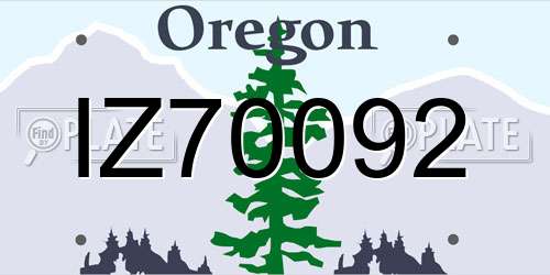 IZ70092 Oregon License Plate