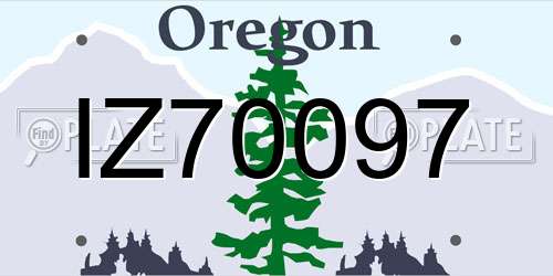 IZ70097 Oregon License Plate