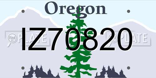 IZ70820 Oregon License Plate