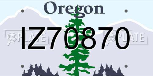 IZ70870 Oregon License Plate