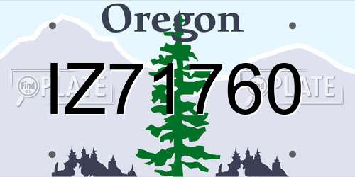 IZ71760 Oregon License Plate