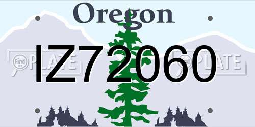 IZ72060 Oregon License Plate