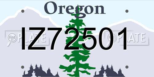 IZ72501 Oregon License Plate