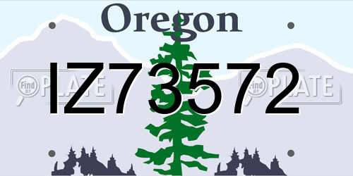 IZ73572 Oregon License Plate