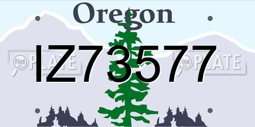 IZ73577 Oregon License Plate