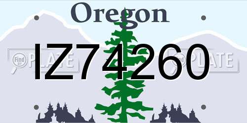 IZ74260 Oregon License Plate