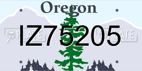 IZ75205 Oregon License Plate